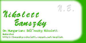 nikolett banszky business card